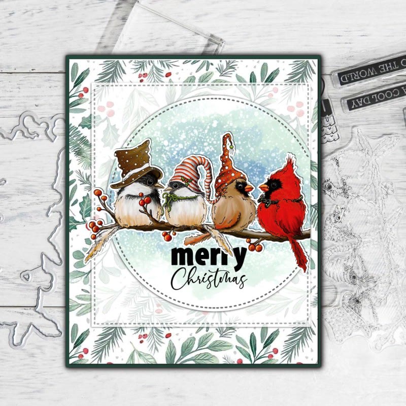 Christmas Bird Stamp Cutting Dies Set For Handmade Greeting Cards