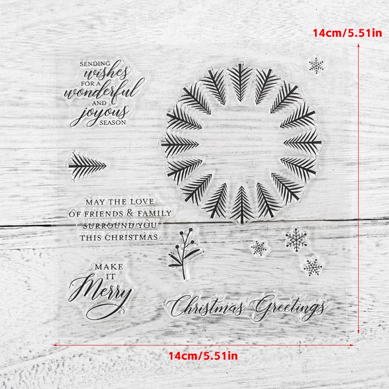 Holiday Wreath Stamp Cutting Dies Set For Handmade Greeting Cards