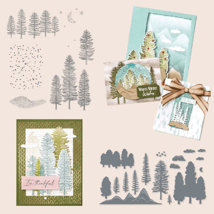 Forest White Cloud Stamp Cutting Dies Set For Handmade Greeting Cards