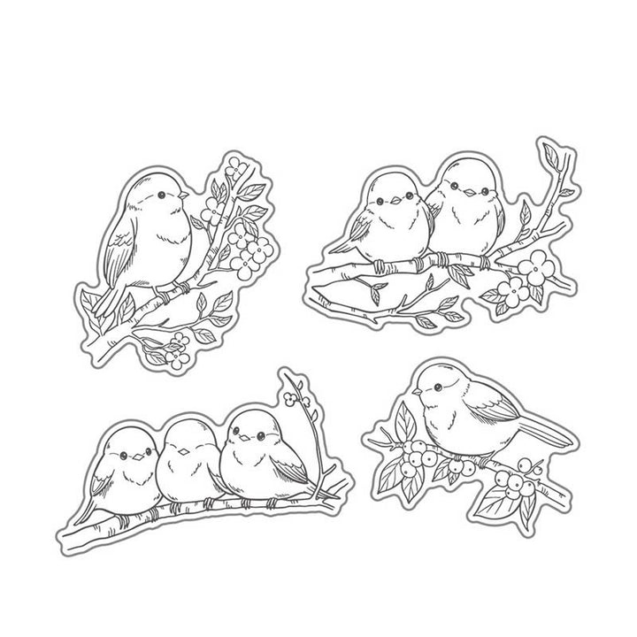 Cute Birds Stamp Cutting Dies Set For Handmade Greeting Crafts