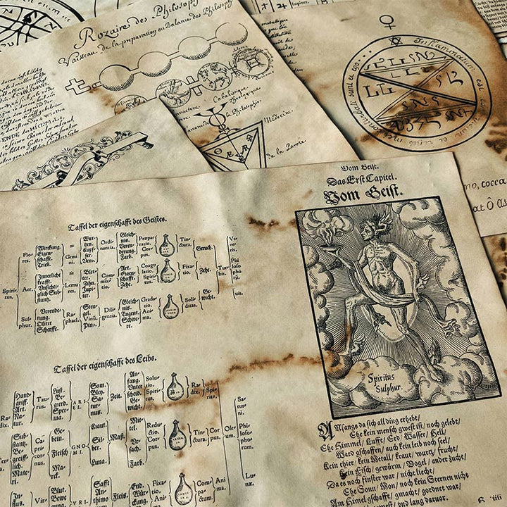 Junk Journal Dark Magic Coffee Dyed Paper Scrapbooking Supplies