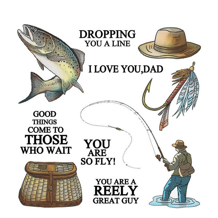 Go Fishing Stamp Cutting Dies Set For Handmade Greeting Cards