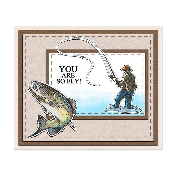 Go Fishing Stamp Cutting Dies Set For Handmade Greeting Cards