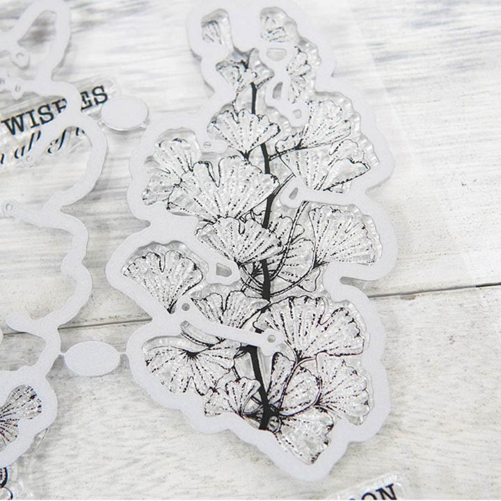 Ginkgo Leaf Stamp Cutting Dies Set For Handmade Postcard Crafts