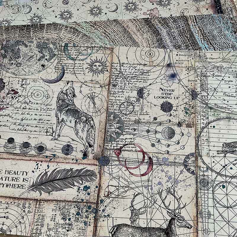 Junk Journal Universe Stars Background Papers Astronomical Scrapbook Supplies