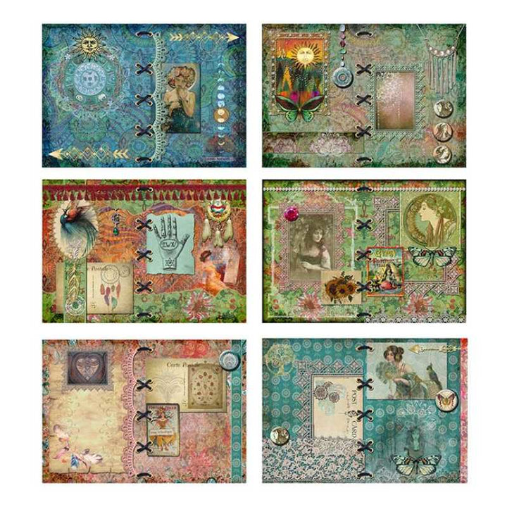 Gypsy Green Junk Journal Scrapbook Paper A4 Retro Scrapbooking Supplies