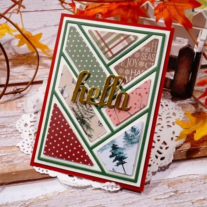 Rectangular Background Cutting Dies Set For Handmade Greeting Cards