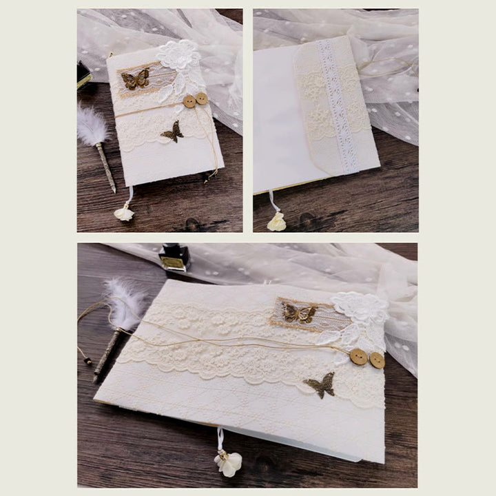 A5/ A6 Leaf Butterfly Lace Cloth Cover For Journal Notebook