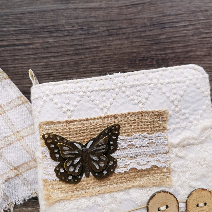 A5/ A6 Leaf Butterfly Lace Cloth Cover For Journal Notebook