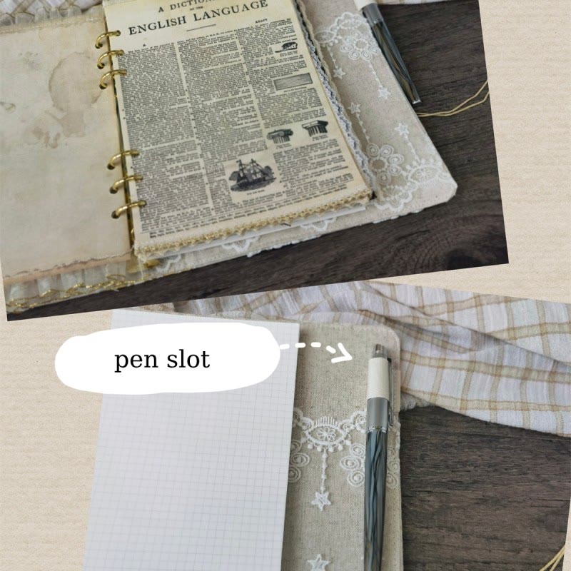 A5 Time Travel Cloth Cover Loose Leaf Notebook For Journal