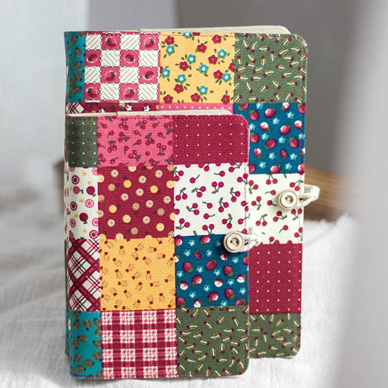 A6/ A5 Color Stitching Cloth Cover Notebook For Journal