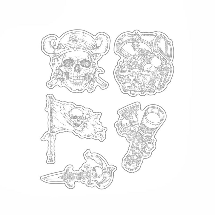 Viking Skull Head Stamp Cutting Dies Set For Handmade Greeting Cards