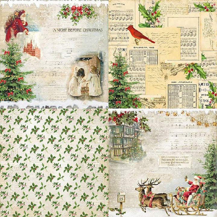 Merry Christmas Series Paper Set Winter Holiday Decorative Journaling Paper