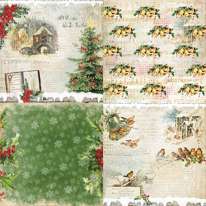 Merry Christmas Series Paper Set Winter Holiday Decorative Journaling Paper