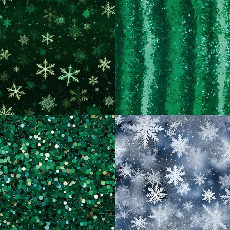 Merry Christmas Series Paper Set Sparkle Decor Journaling Background Paper