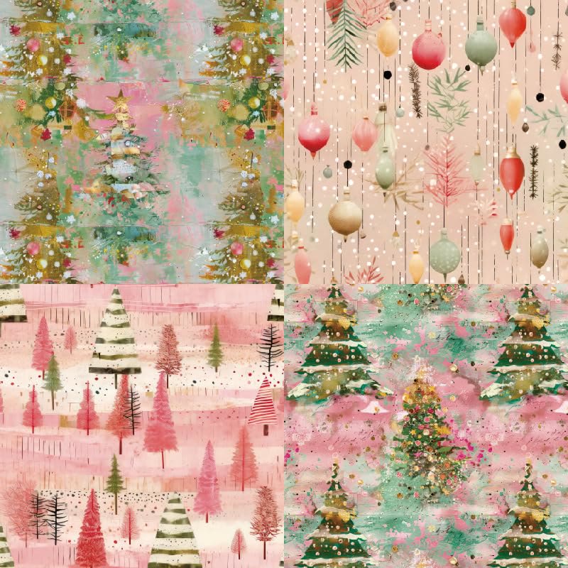 Pink Christmas Series Paper Set Festival Celebration Decorative Journaling Paper