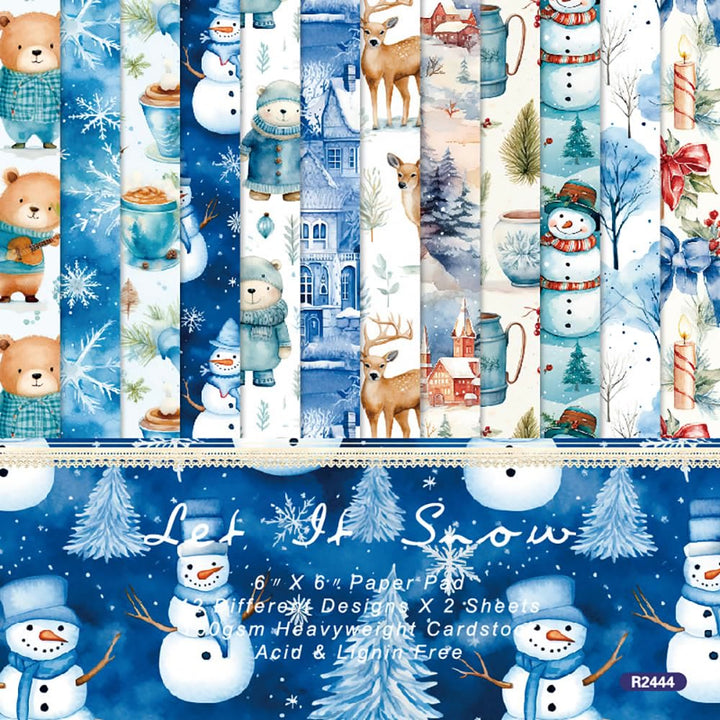 Merry Christmas Series Paper Set Let It Snow Decorative Journaling Paper