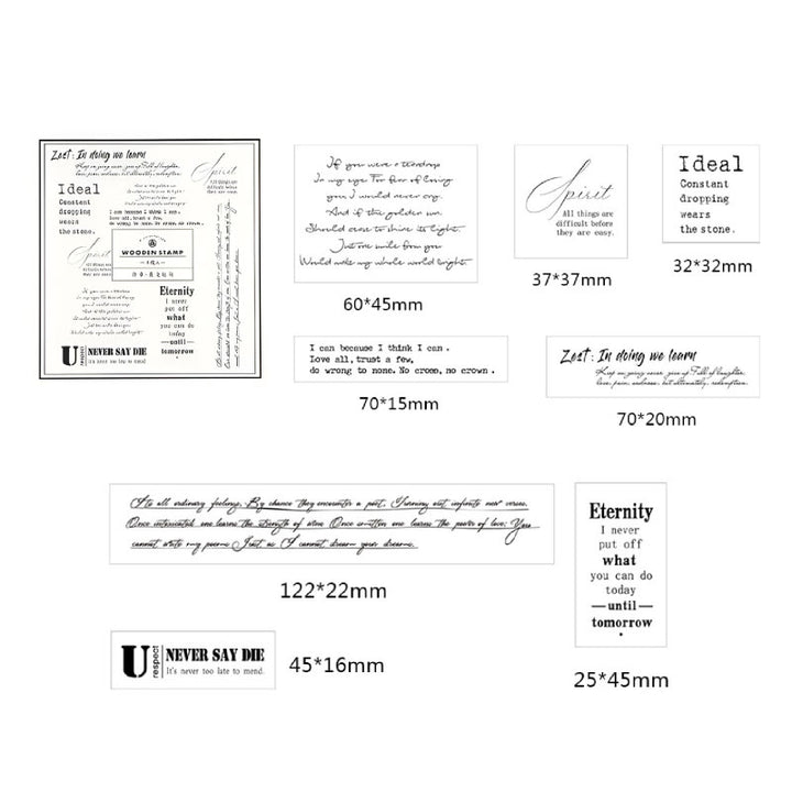 English Text Series Wooden Rubber Stamp Combination For Scrapbook Card Making