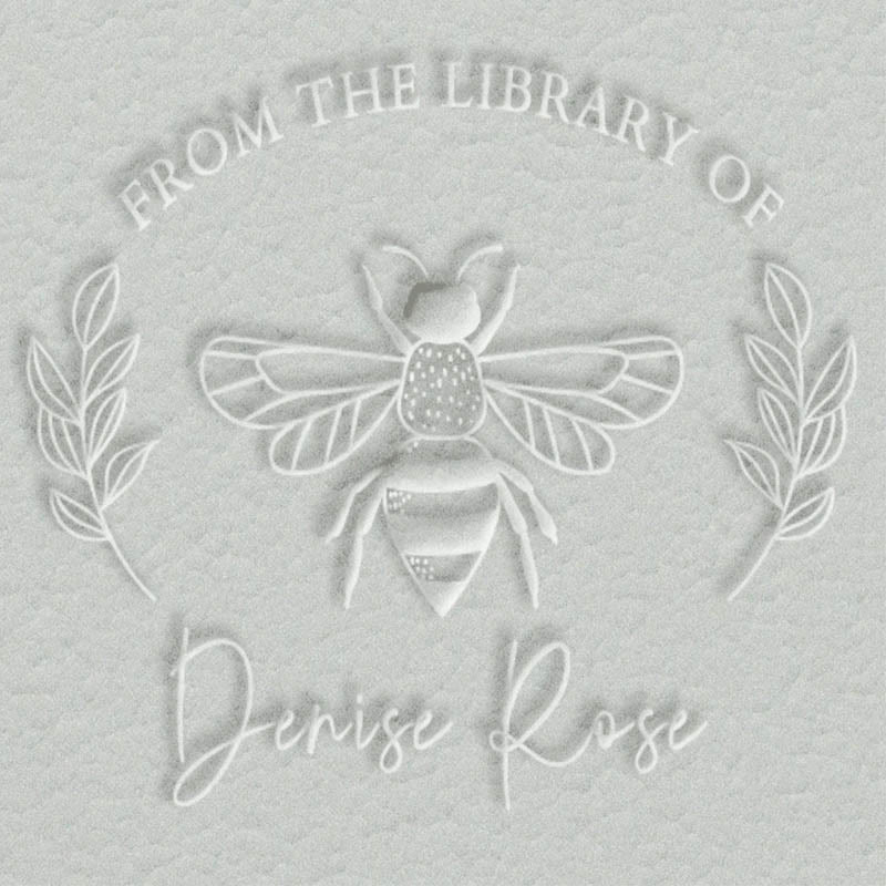 Personalized Cute Bee Book Embosser Stamp With Name And Text