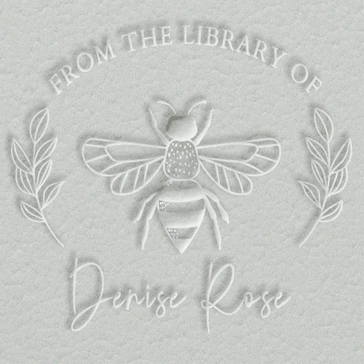 Personalized Cute Bee Book Embosser Stamp With Name And Text