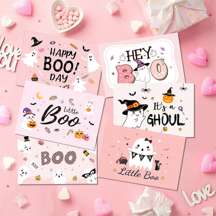 24pcs Set Cute Ghost Greeting Cards With Envelopes And Stickers