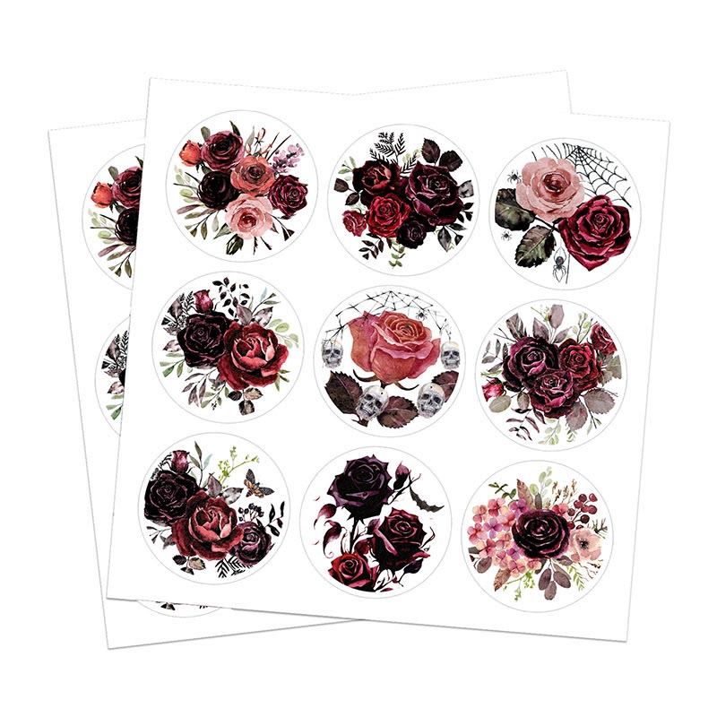 24pcs Set Ancient Flower Bat Greeting Cards With Envelopes And Stickers