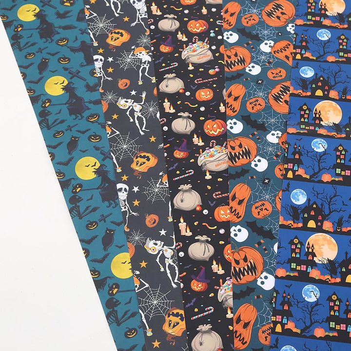 Halloween Pumpkin Theme Cartoon Pattern Printed Wrapping Paper Holiday Gift