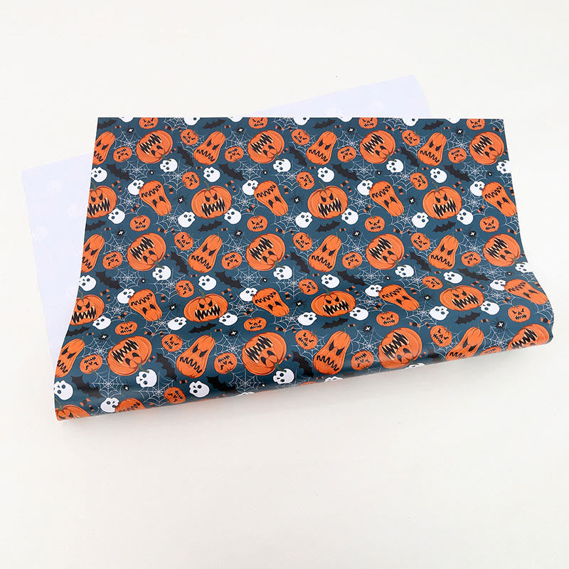 Halloween Pumpkin Theme Cartoon Pattern Printed Wrapping Paper Holiday Gift