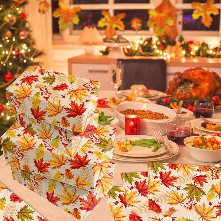 Autumn Maple Theme Cartoon Pattern Printed Wrapping Paper Holiday Gift