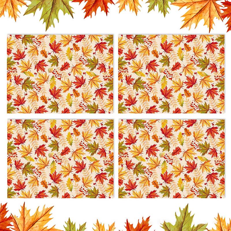 Autumn Maple Theme Cartoon Pattern Printed Wrapping Paper Holiday Gift