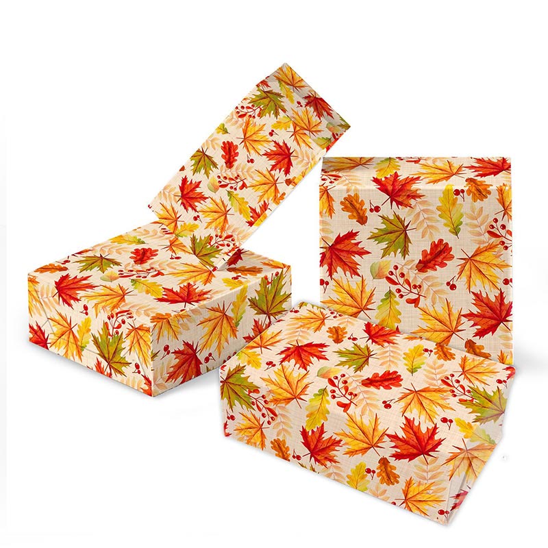 Autumn Maple Theme Cartoon Pattern Printed Wrapping Paper Holiday Gift