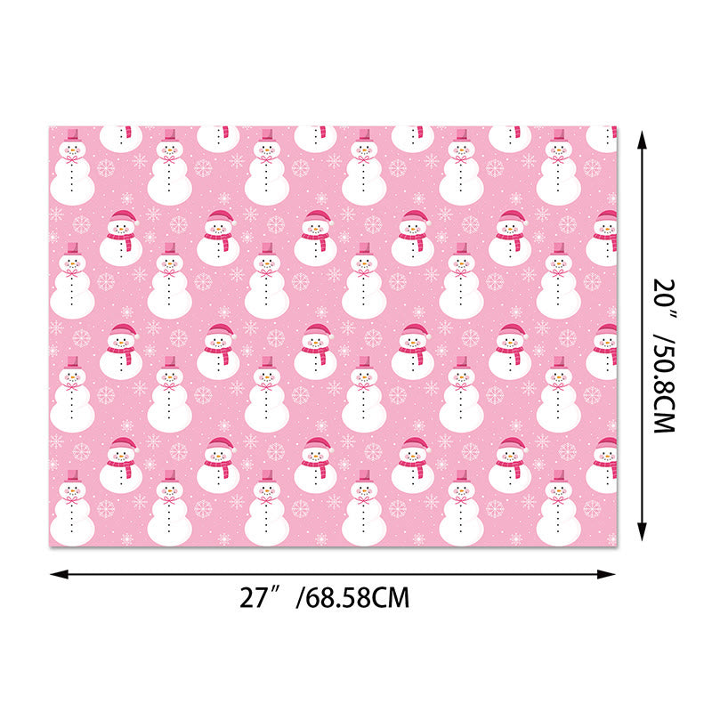 Pink Christmas Theme Cartoon Pattern Printed Wrapping Paper Holiday Gift