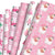 Pink Christmas Theme Cartoon Pattern Printed Wrapping Paper Holiday Gift