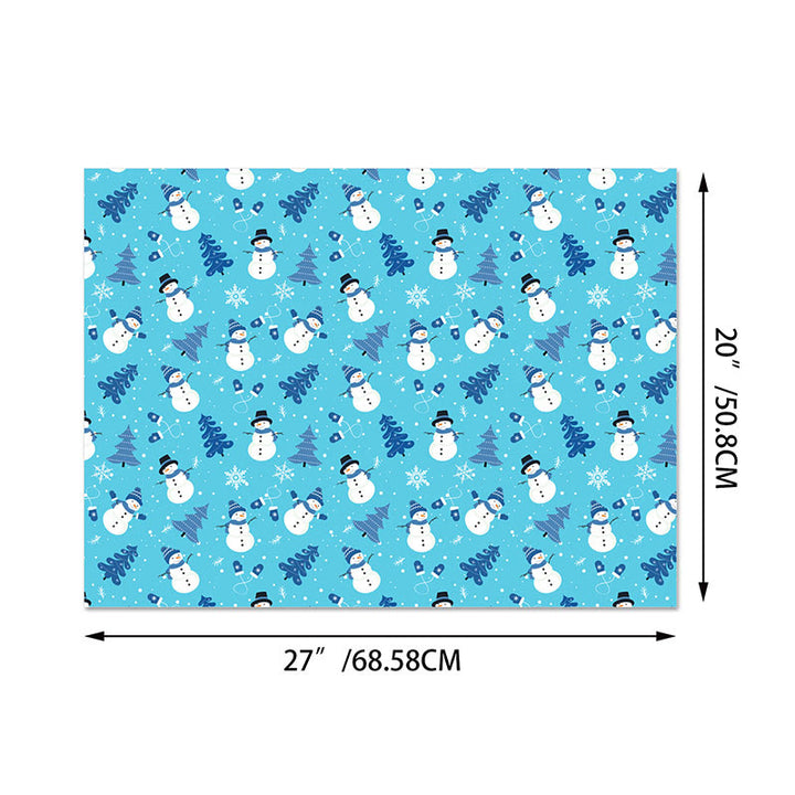 Blue Snowflake Theme Cartoon Pattern Printed Wrapping Paper Holiday Gift