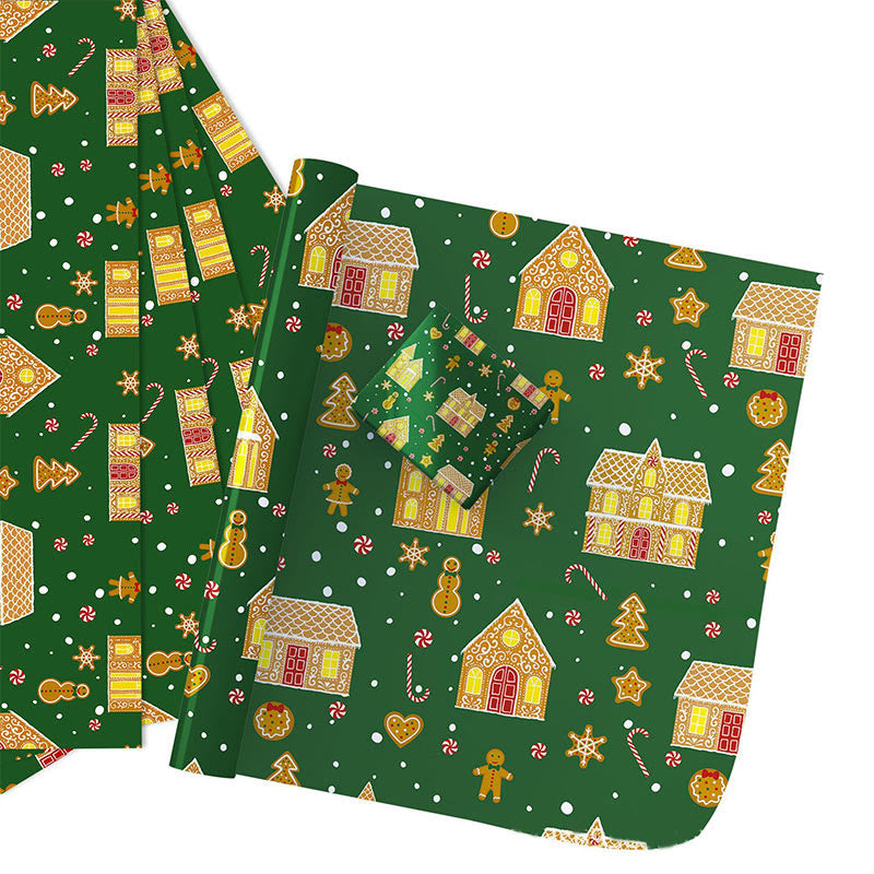 Ginger Biscuit Theme Cartoon Pattern Printed Wrapping Paper Holiday Gift