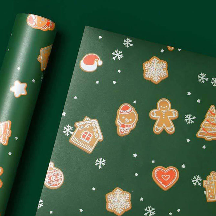 5pcs Christmas Theme Cartoon Pattern Printed Wrapping Paper Holiday Gift