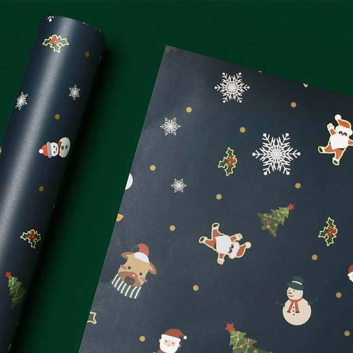 5pcs Christmas Theme Cartoon Pattern Printed Wrapping Paper Holiday Gift