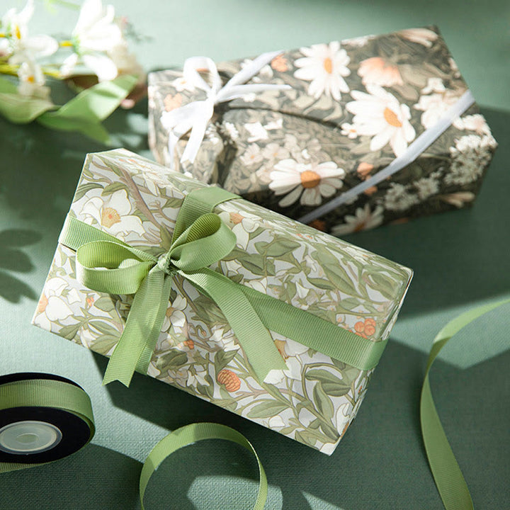 Spring Plant Theme Blooming Flower Printed Wrapping Paper Holiday Gift