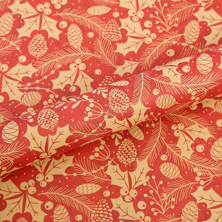 Vintage Christmas Theme Cartoon Pattern Printed Wrapping Paper Holiday Gift