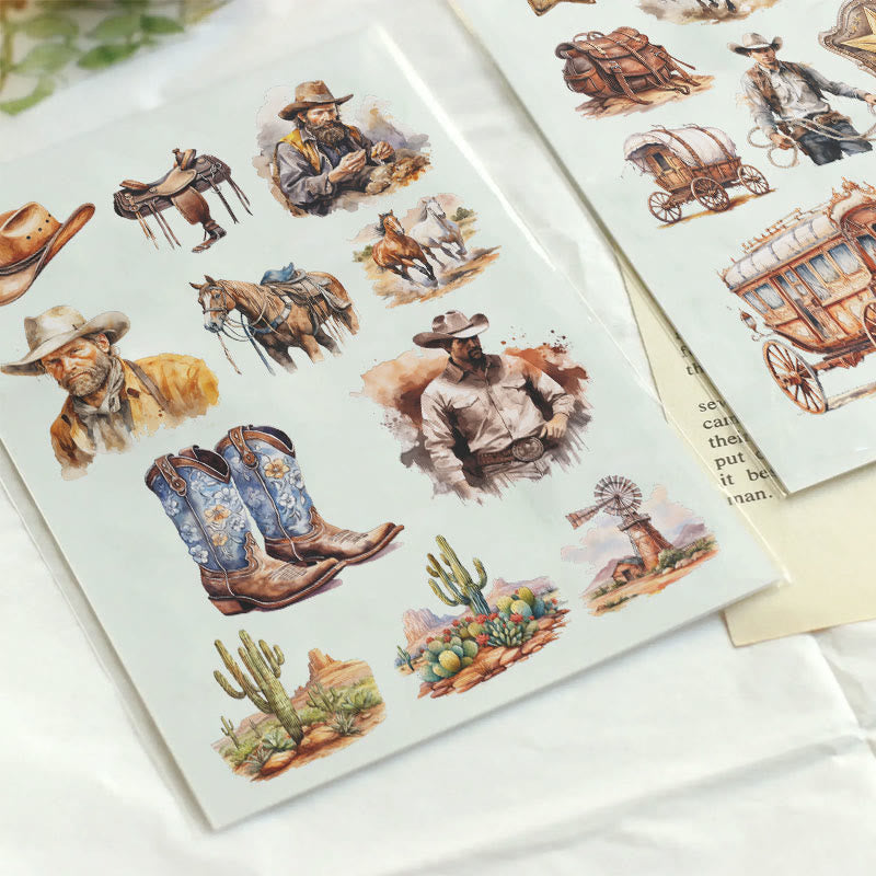 FREE TODAY: Western Cowboy Series Sticker For DIY Journal Decor