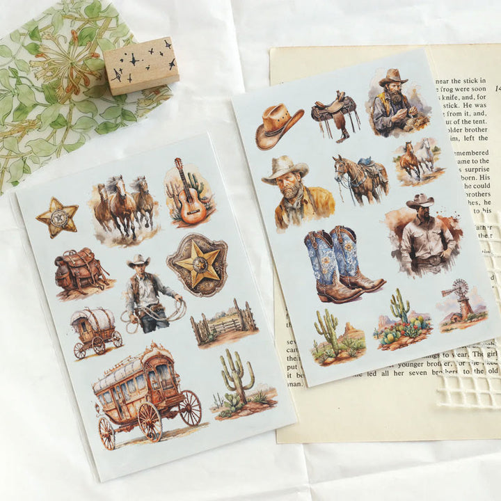 FREE TODAY: Western Cowboy Series Sticker For DIY Journal Decor