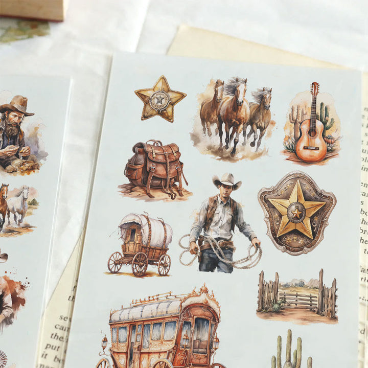 FREE TODAY: Western Cowboy Series Sticker For DIY Journal Decor