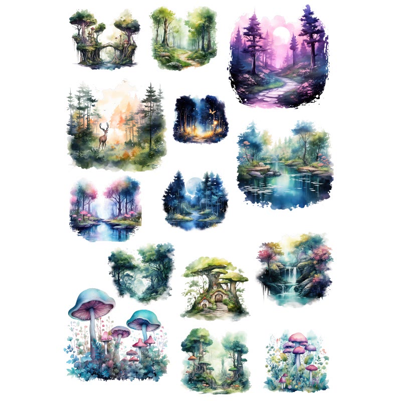 Fairy Tale Forest Series Sticker For DIY Journal Decor