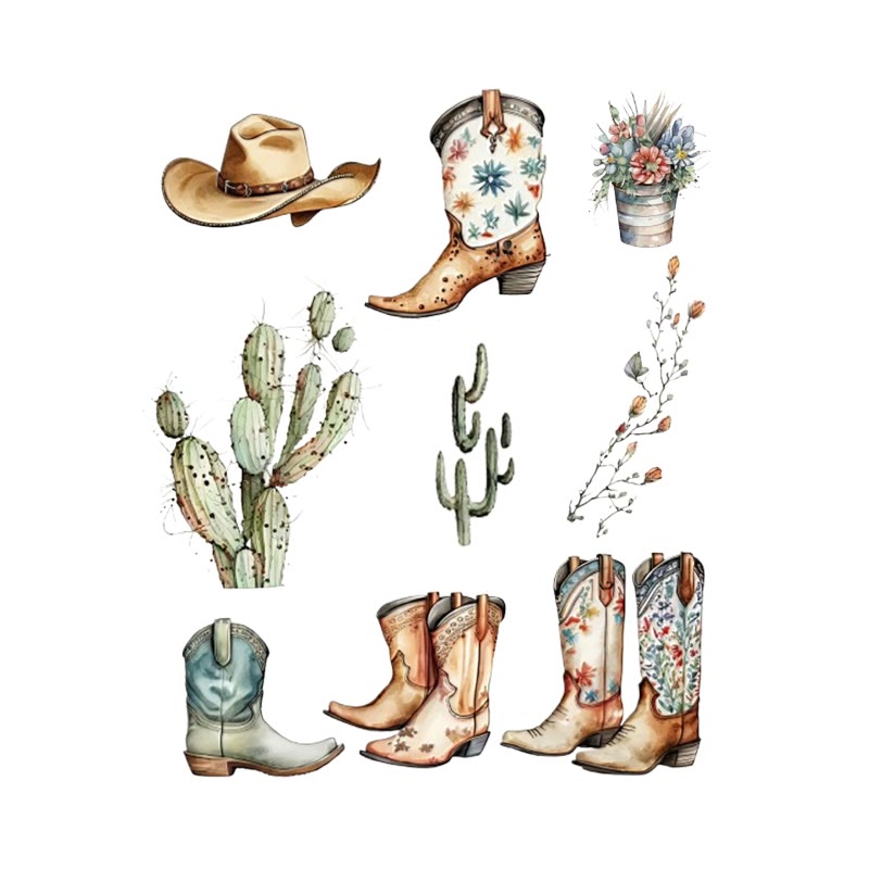 Desert Cowgirl Series Sticker For DIY Journal Decor