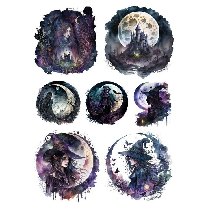 Gothic Wizard Series Sticker For DIY Journal Decor