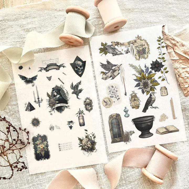 Gothic Garden Series Sticker For DIY Journal Decor