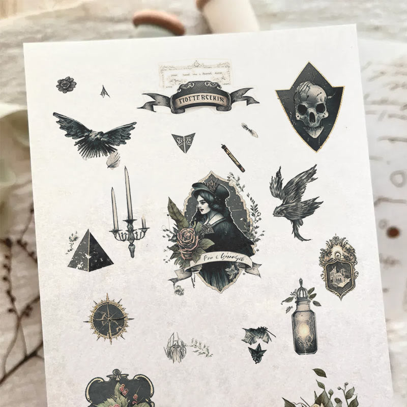 Gothic Garden Series Sticker For DIY Journal Decor