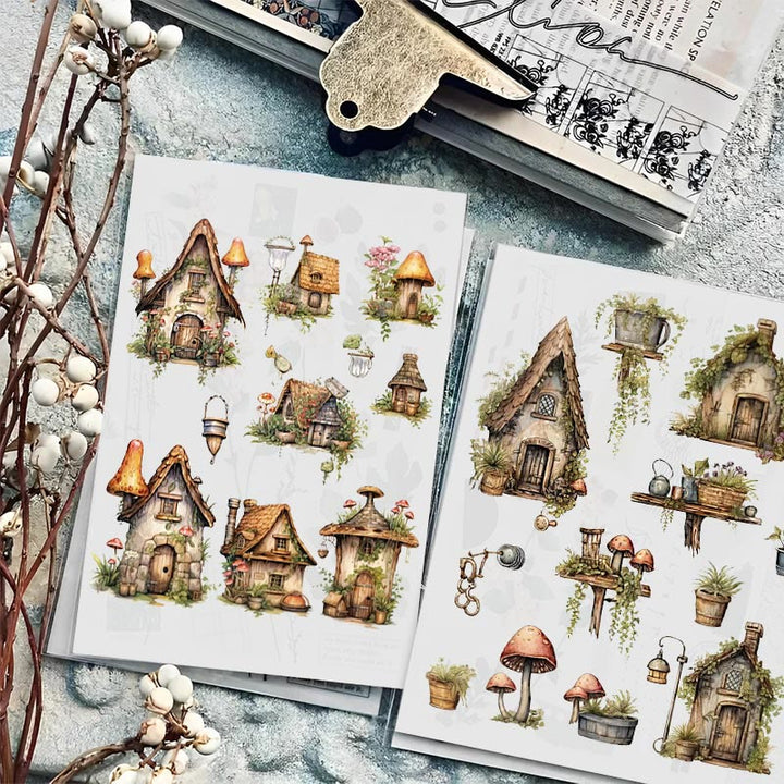 Mushroom House Series Sticker For DIY Journal Decor