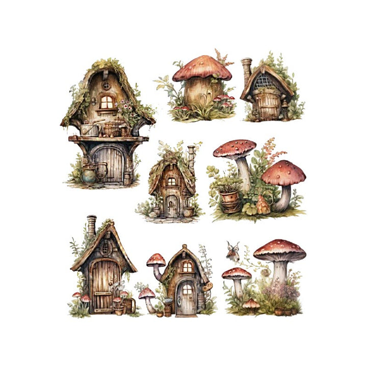 Mushroom House Series Sticker For DIY Journal Decor