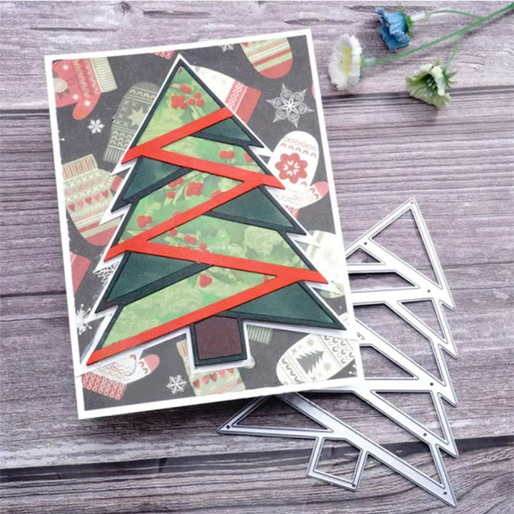 Splicing Christmas Tree Background Board Cutting Dies for Craft Card Making